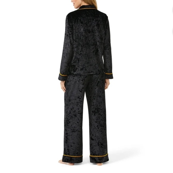Sofia Intimates by Sofia Vergara Women's Crushed Velvet Pajama Set Black Sz M - Picture 2 of 12